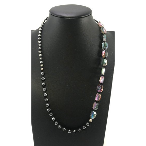 Handmade Multi Wrap Bracelet with Hematite and Large and Small AB Crystal Beads - Picture 4 of 8